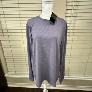 Motion Cloud Plus LS Crew Shirt Mens Medium Boysenberry Purple Heathered NWT